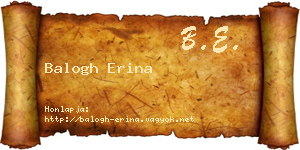 Balogh Erina névjegykártya